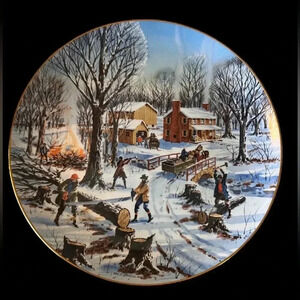 Lane if the Free Collection January “Cutting Wood” Collector’s Plate